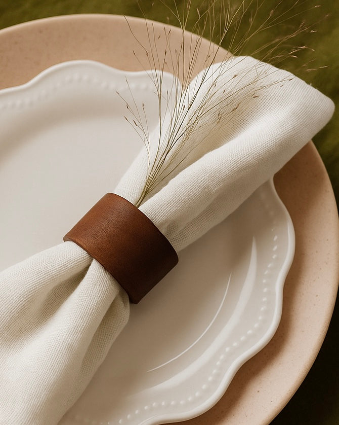 Rustic Wooden Napkin Rings – Set of 4