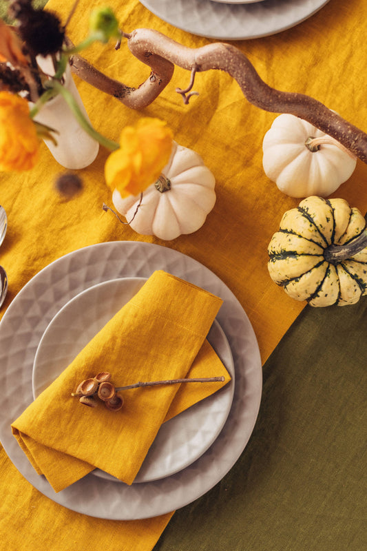 Soft Linen Table Runner - Honey