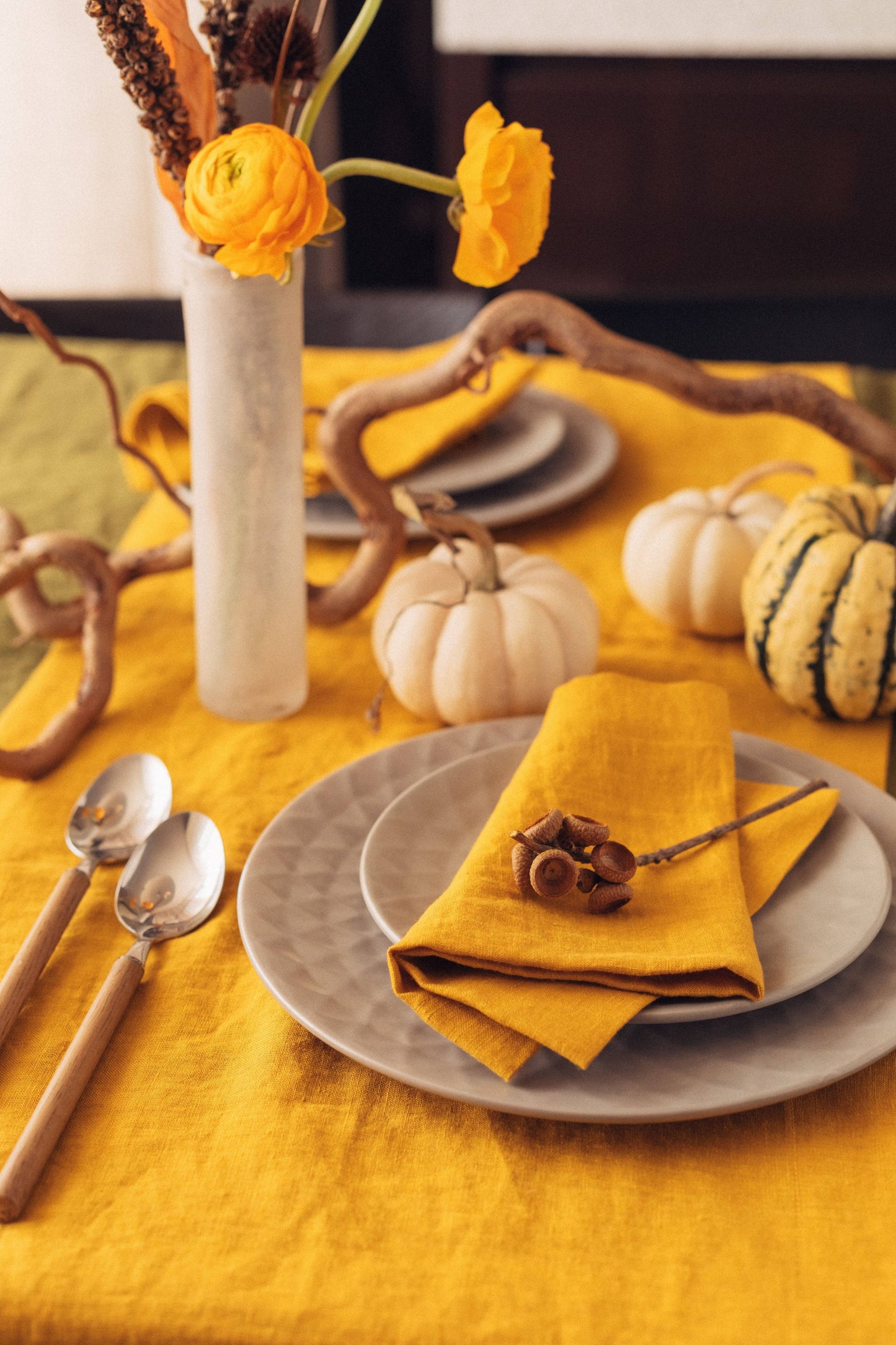 Soft Linen Table Runner - Honey