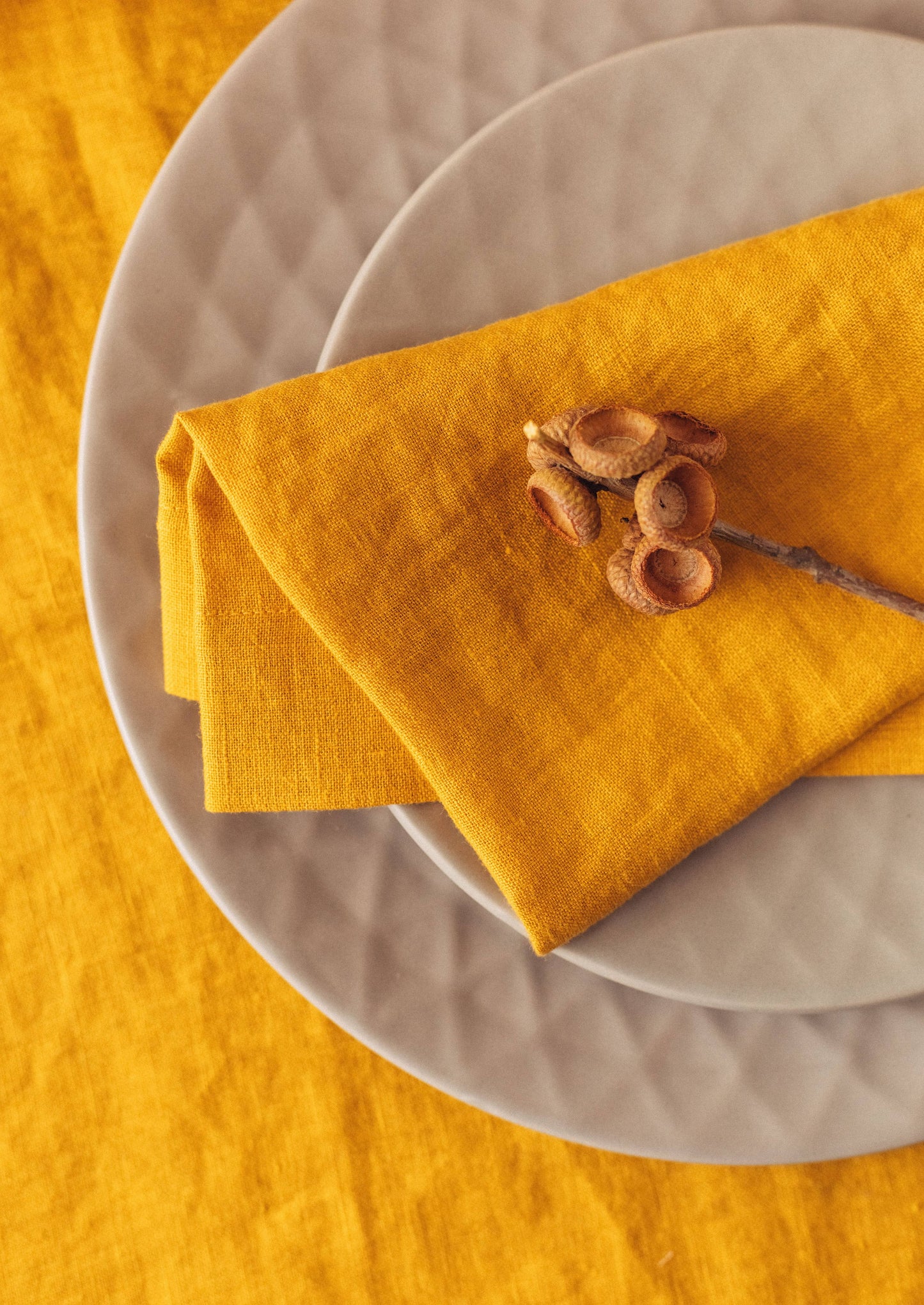 Soft Linen Table Runner - Honey