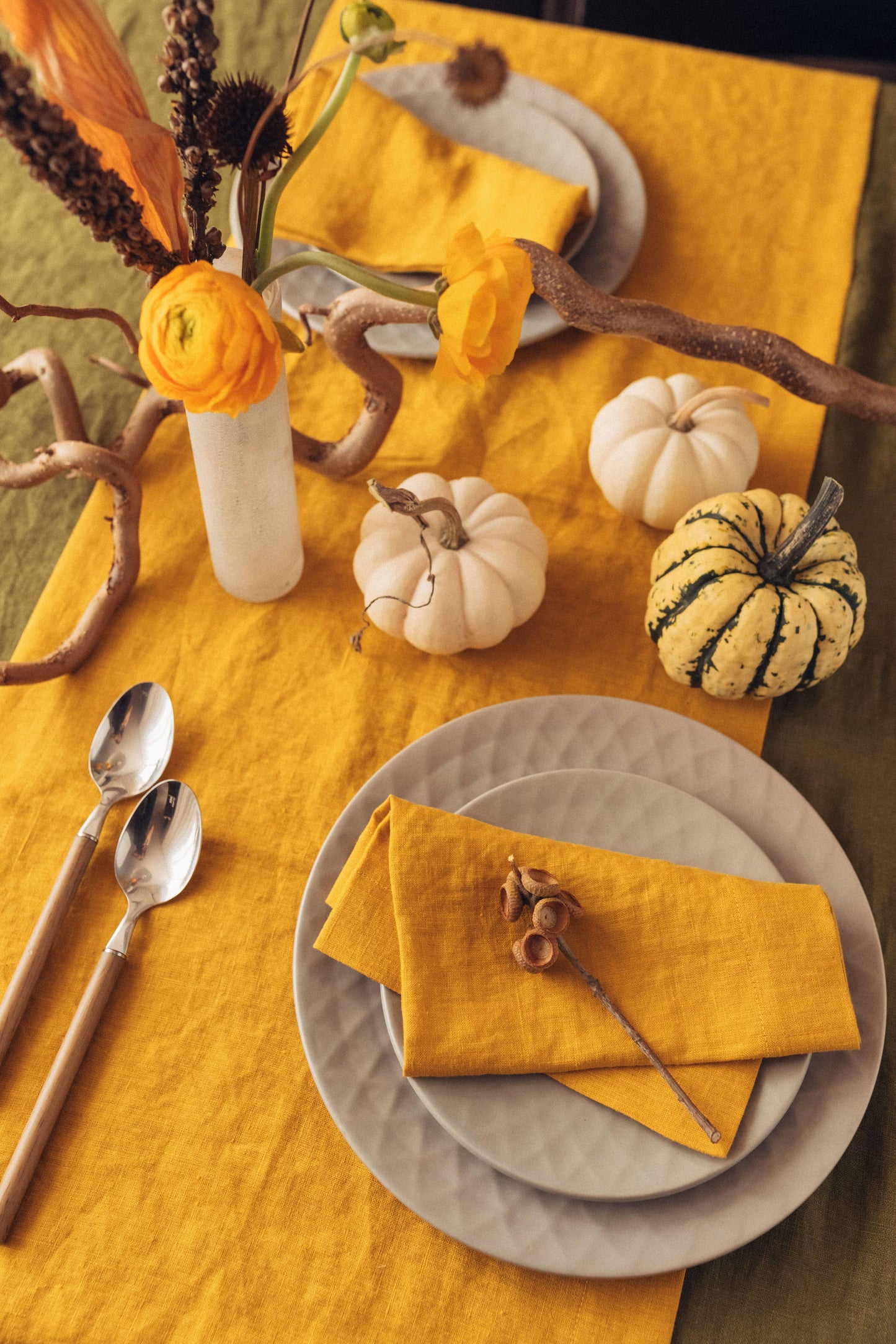 Soft Linen Table Runner - Honey