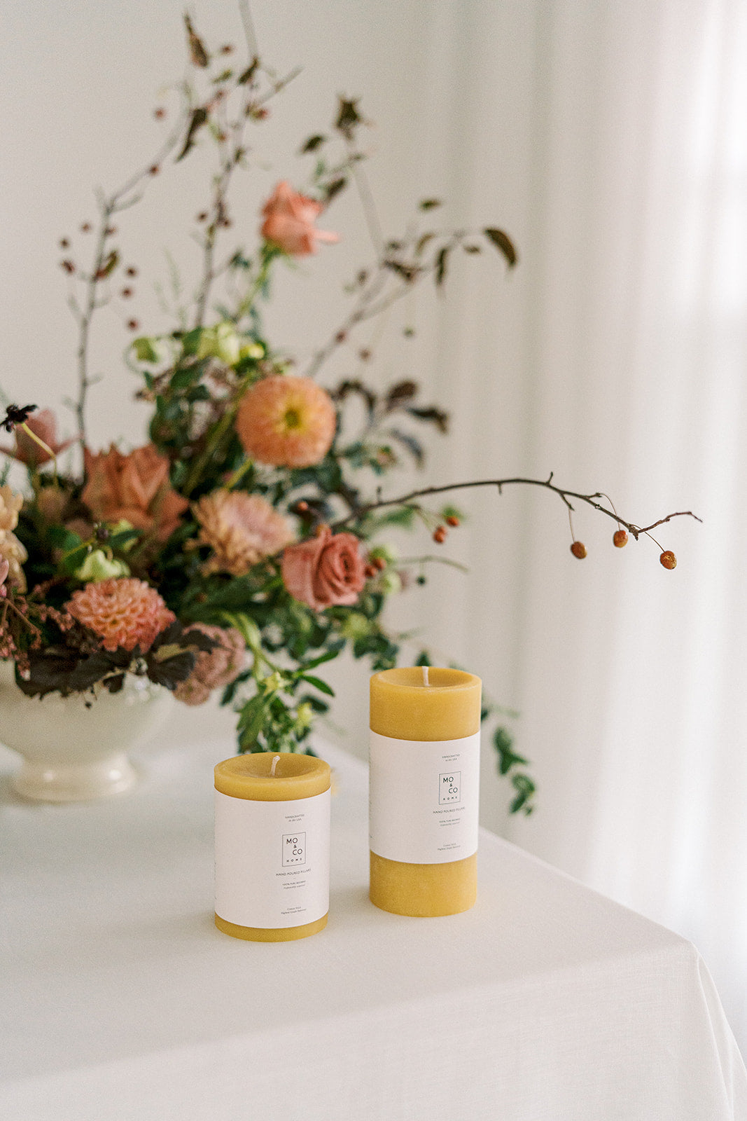Natural Gold | Beeswax Pillar Candle