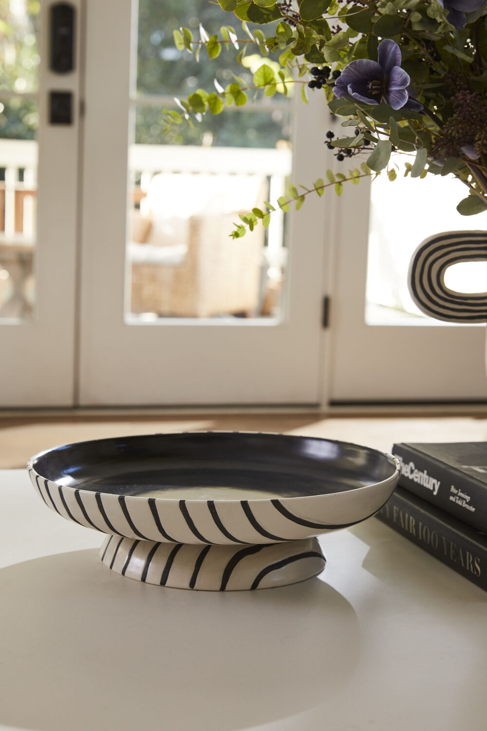 Sculptural Black & White Statement Bowl
