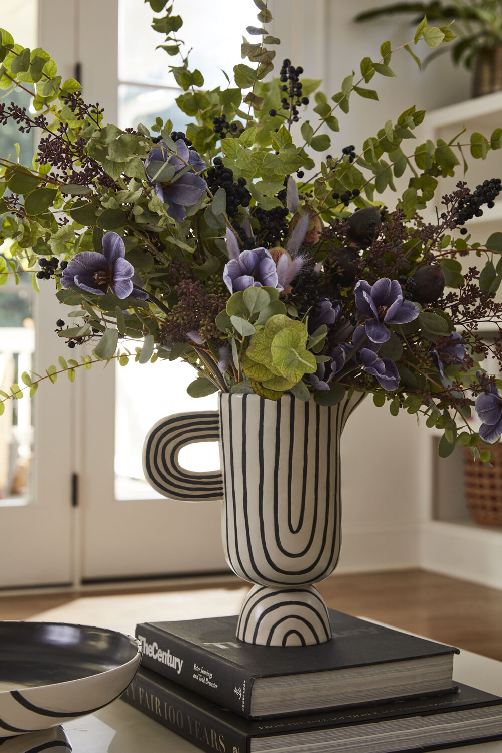 Sculptural Black & White Statement Pitcher
