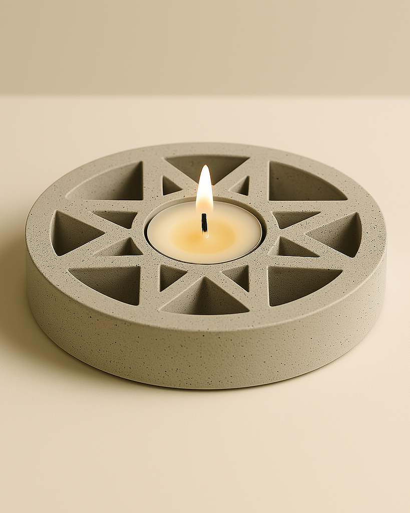 Signature candle holder by Fine Dining 4 Home, Still Light candle holder for tealight candle, architectural decor item for home