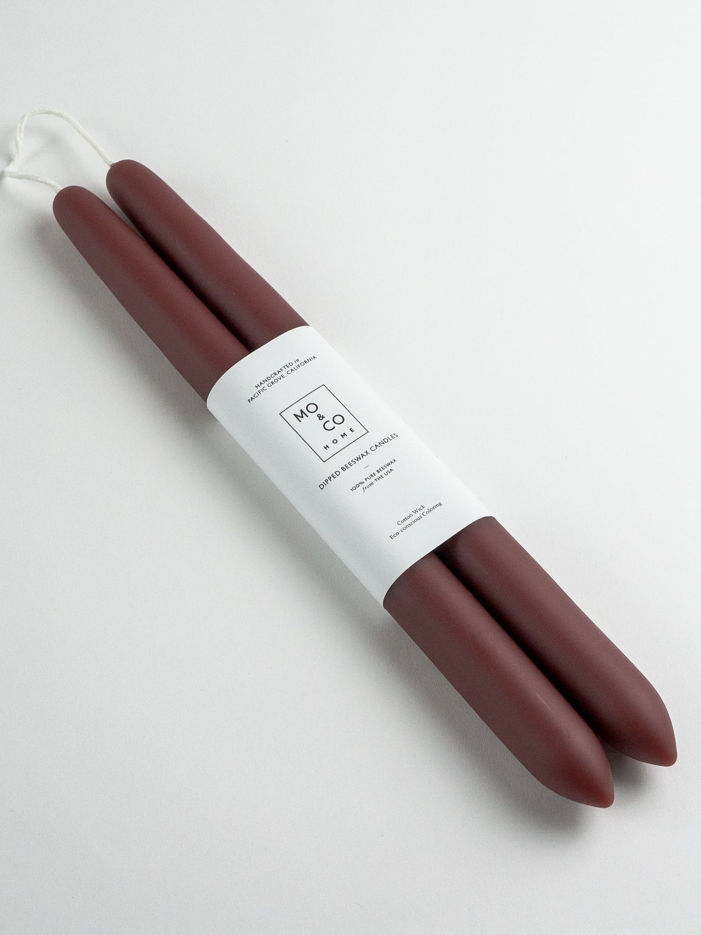 Burgundy | Dipped Beeswax Taper Candles