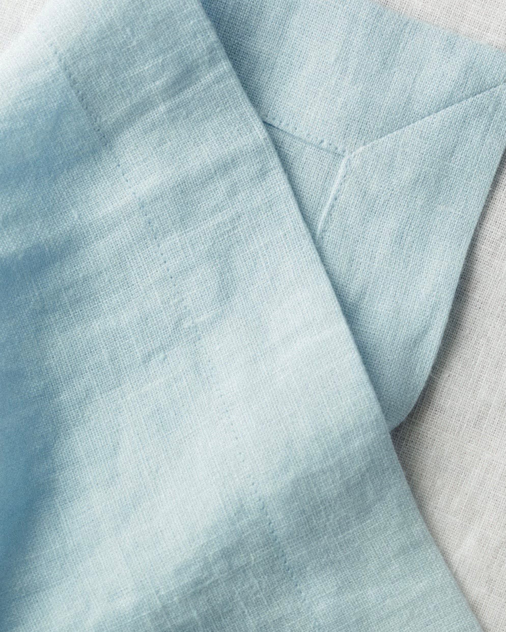 High quality soft linen napkin with mitered corner Fine Dining 4 Home, light blue napkin for boy baby shower or christmas
