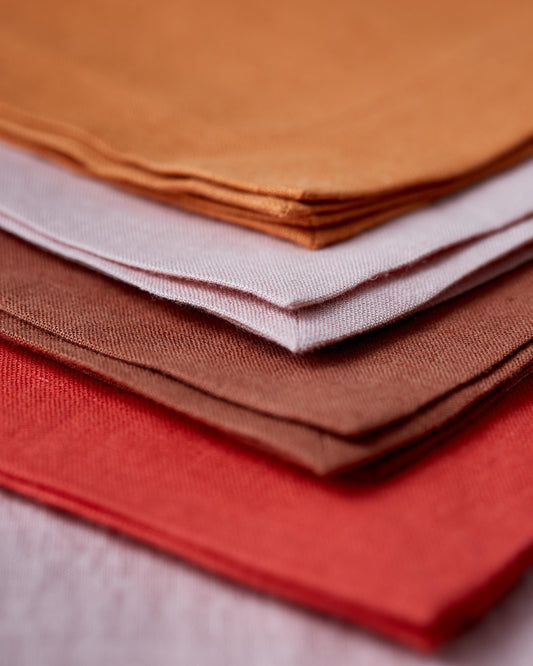Selection of linen napkins at Fine Dining 4 Home, premium quality european flax linen, mitered corners linen napkins