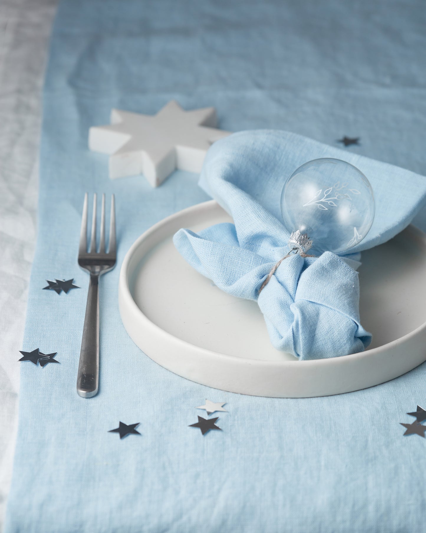 Soft Linen Napkins - Sky Blue