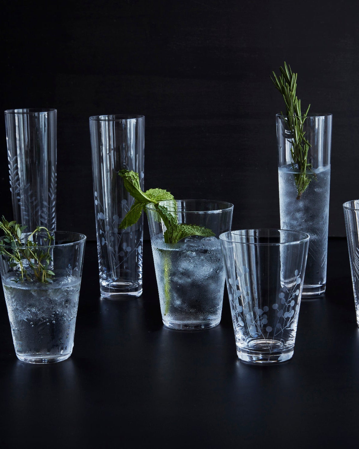 Sienna Etched Stemless Champagne Glassware Set