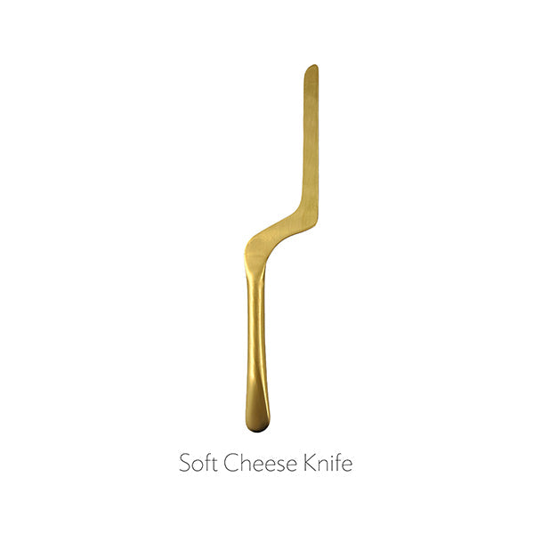 Barcelona Matte Gold Stainless Steel 5 Piece Cheese Service Gift Set