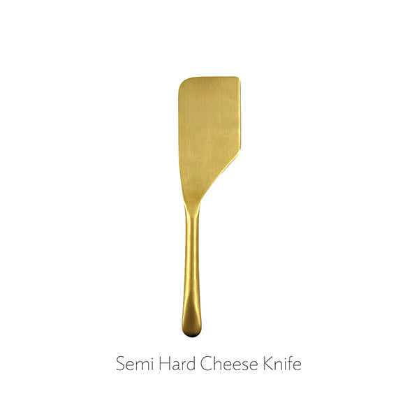 Barcelona Matte Gold Stainless Steel 5 Piece Cheese Service Gift Set