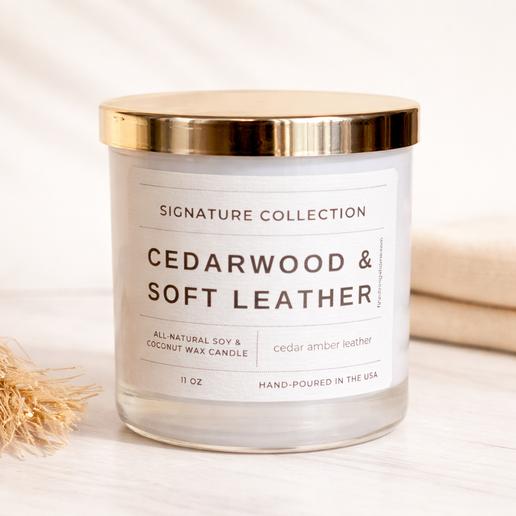Cedarwood & Soft Leather Candle - Signature Collection
