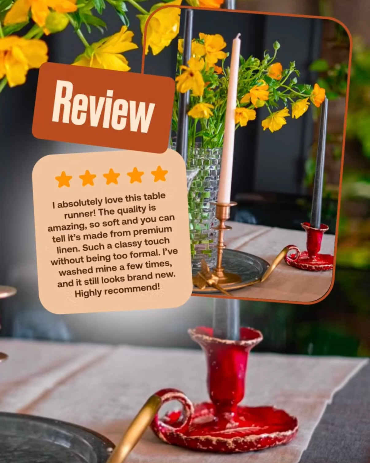 Soft Linen Table Runners - Choose Your Color