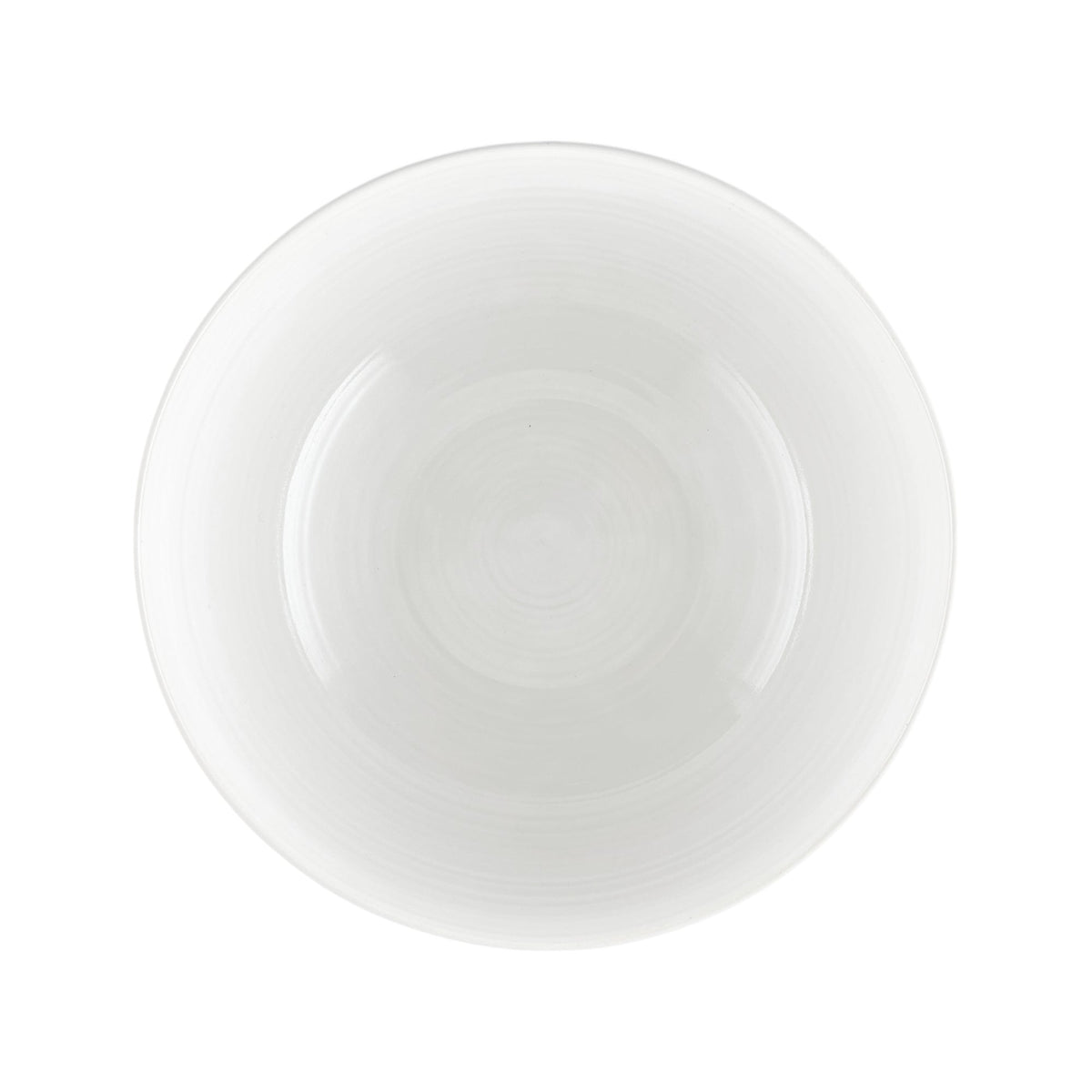 Lines White Stoneware Salad Bowl