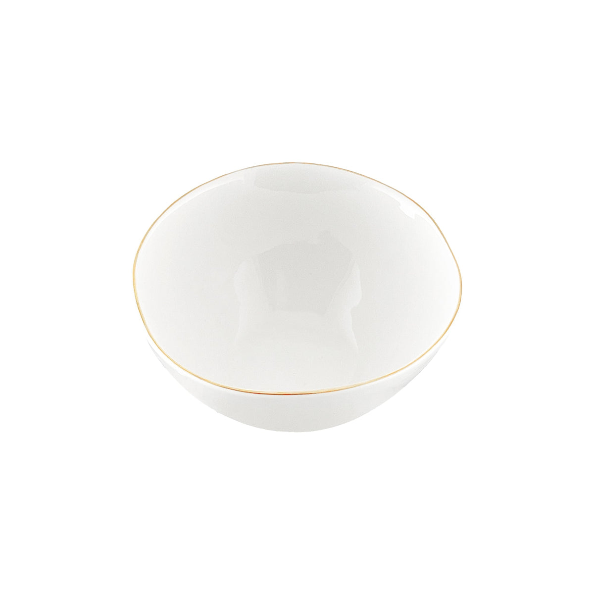 Abbesses Gold Rim Porcelain 4 Piece Dinnerware Set, Service For 1