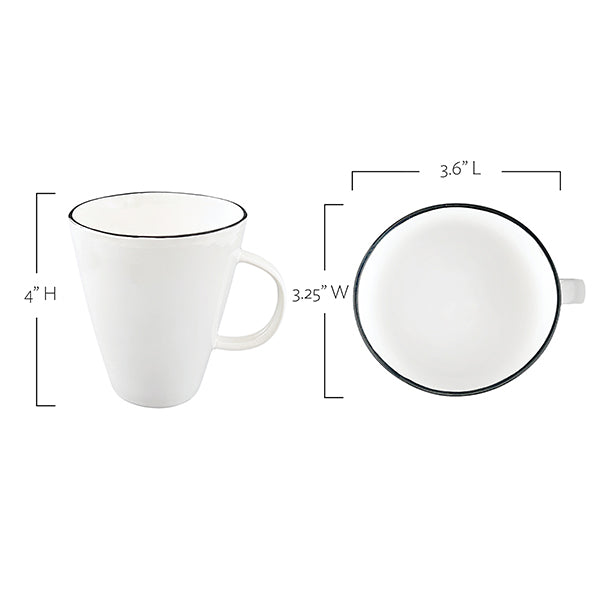 Abbesses Gold Rim Porcelain 4 Piece Dinnerware Set, Service For 1