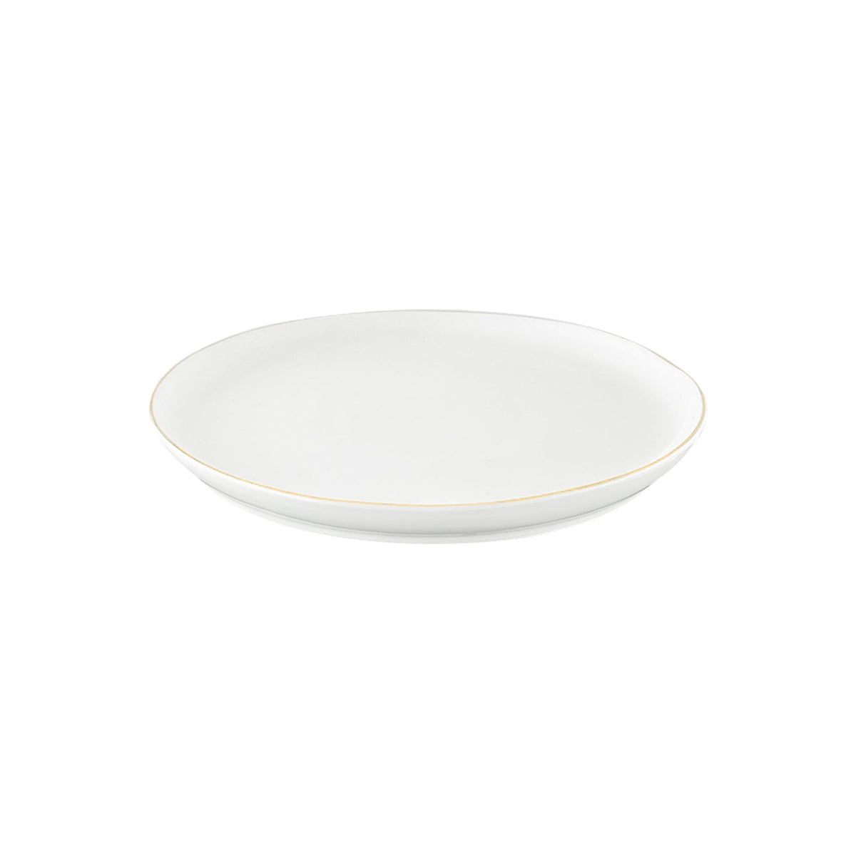 Abbesses Gold Rim Porcelain 4 Piece Dinnerware Set, Service For 1