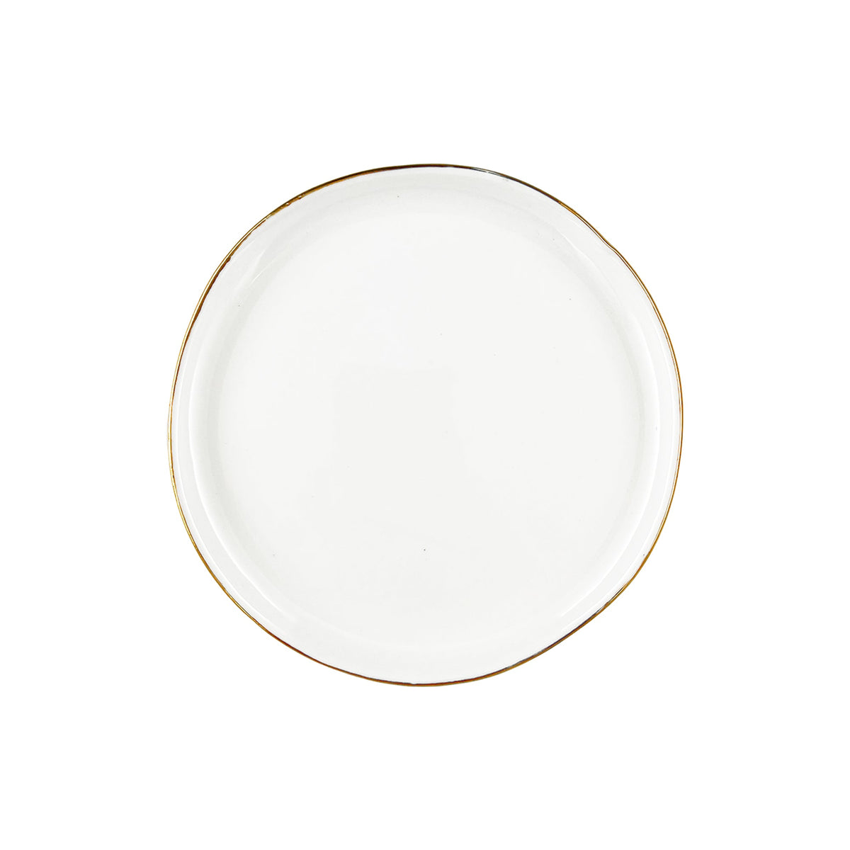 Abbesses Gold Rim Porcelain 4 Piece Dinnerware Set, Service For 1
