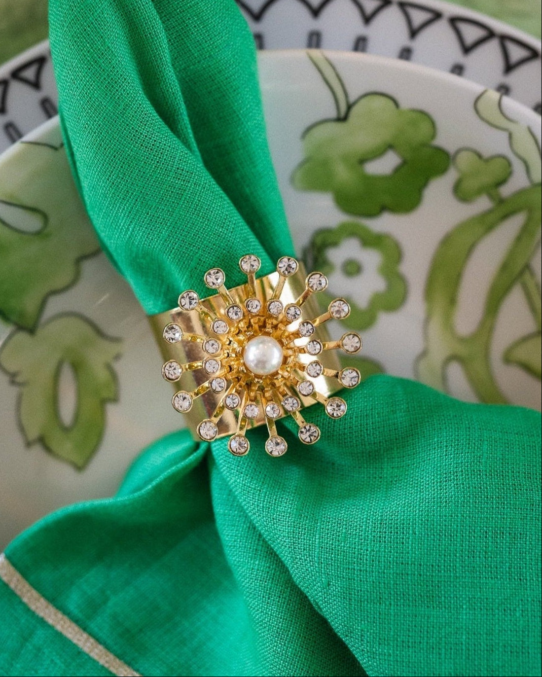 Pearl Star Napkin Rings - Set of 2