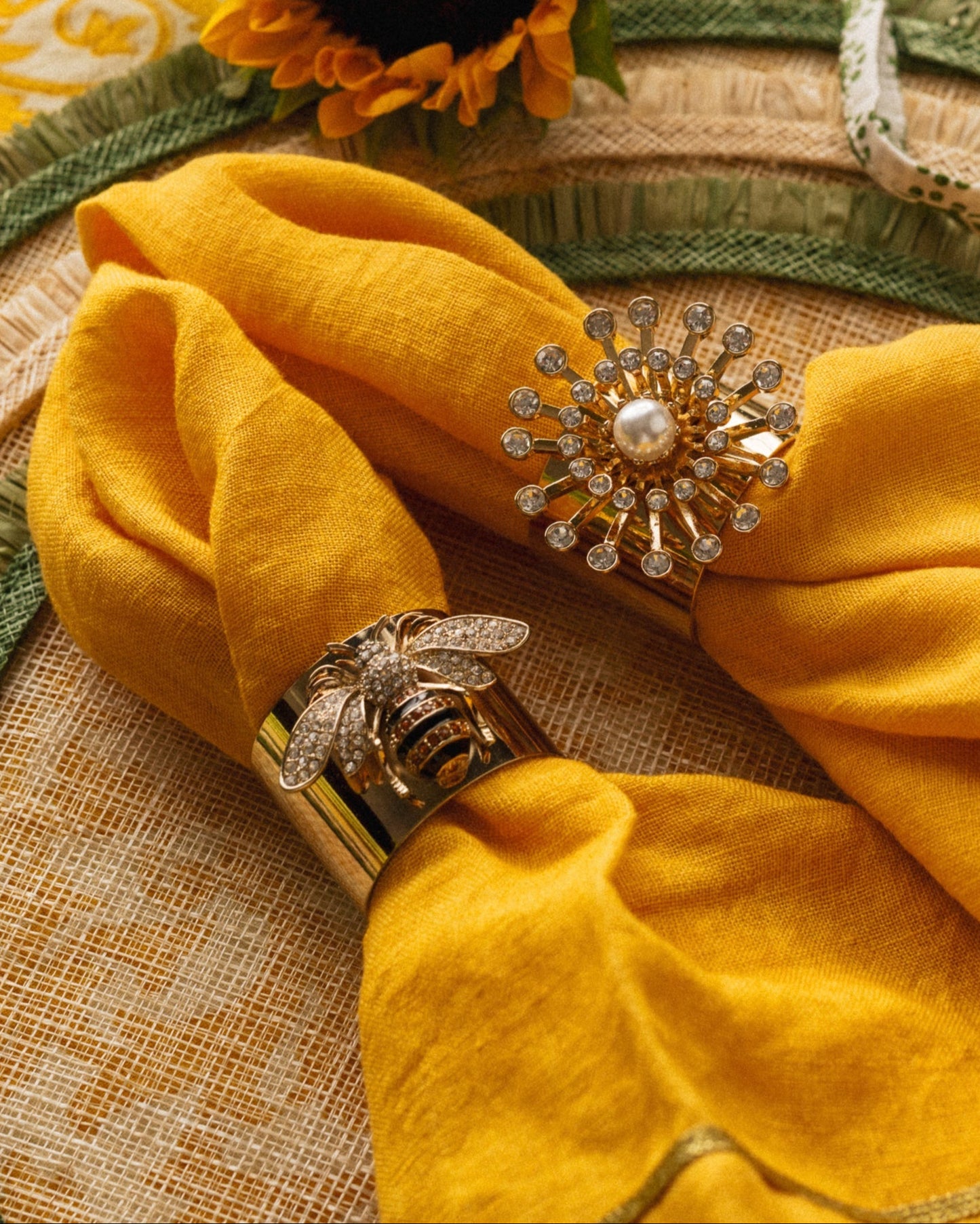 Pearl Star Napkin Rings - Set of 2