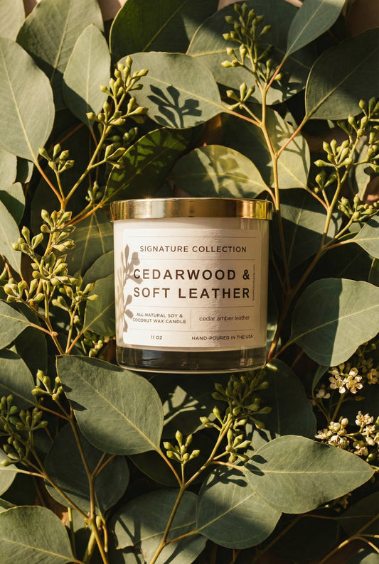 Cedarwood & Soft Leather Candle - Signature Collection