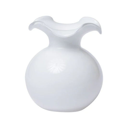 Hibiscus Glass White Bud Vase
