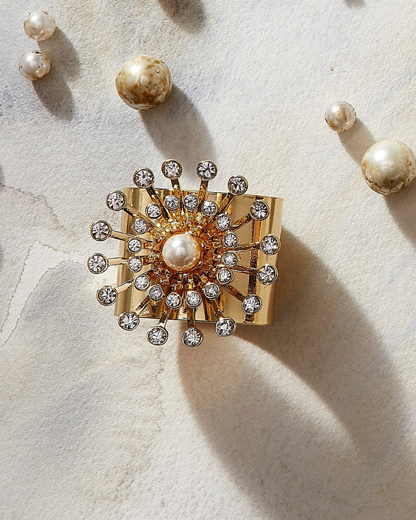 Pearl Star Napkin Rings - Set of 2