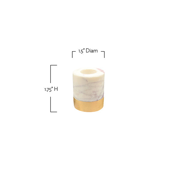 Verona White Marble Candle Holder Set