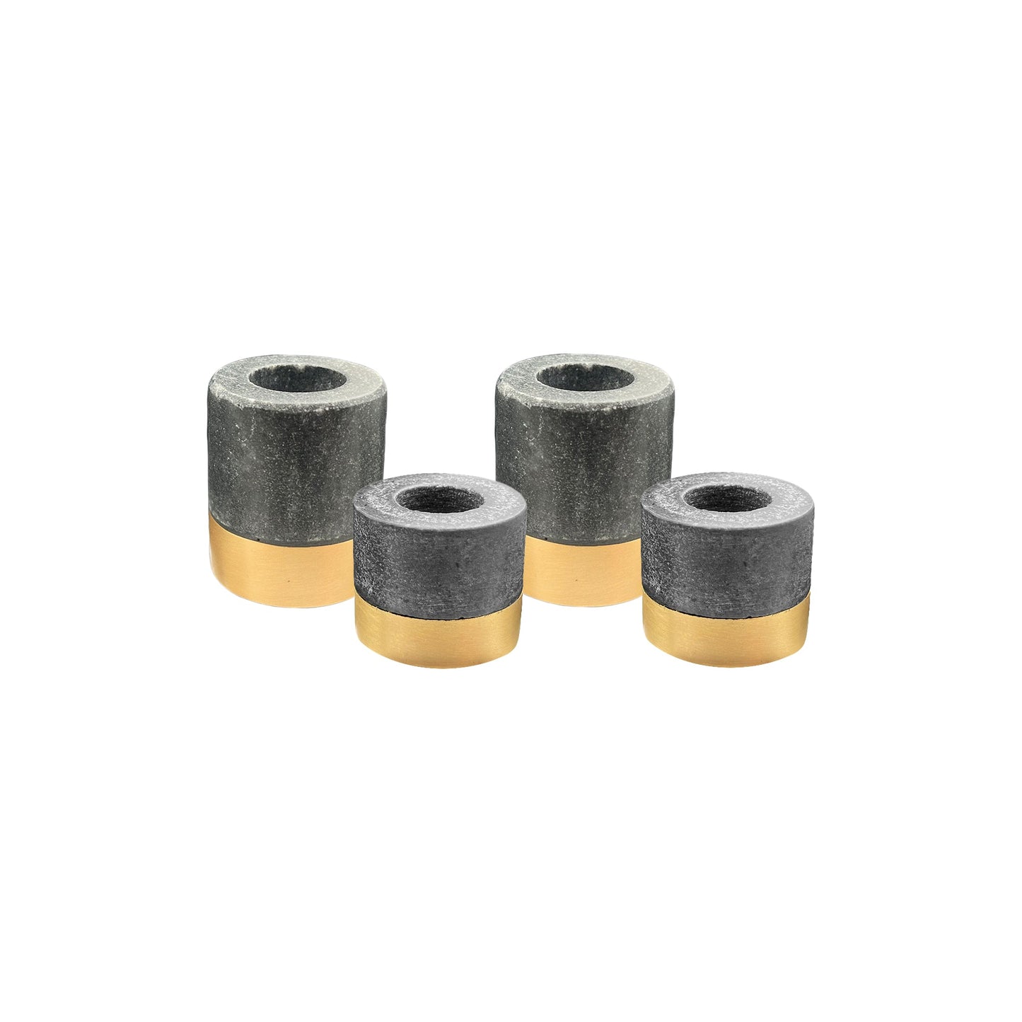 Verona Black Marble Candle Holder Set