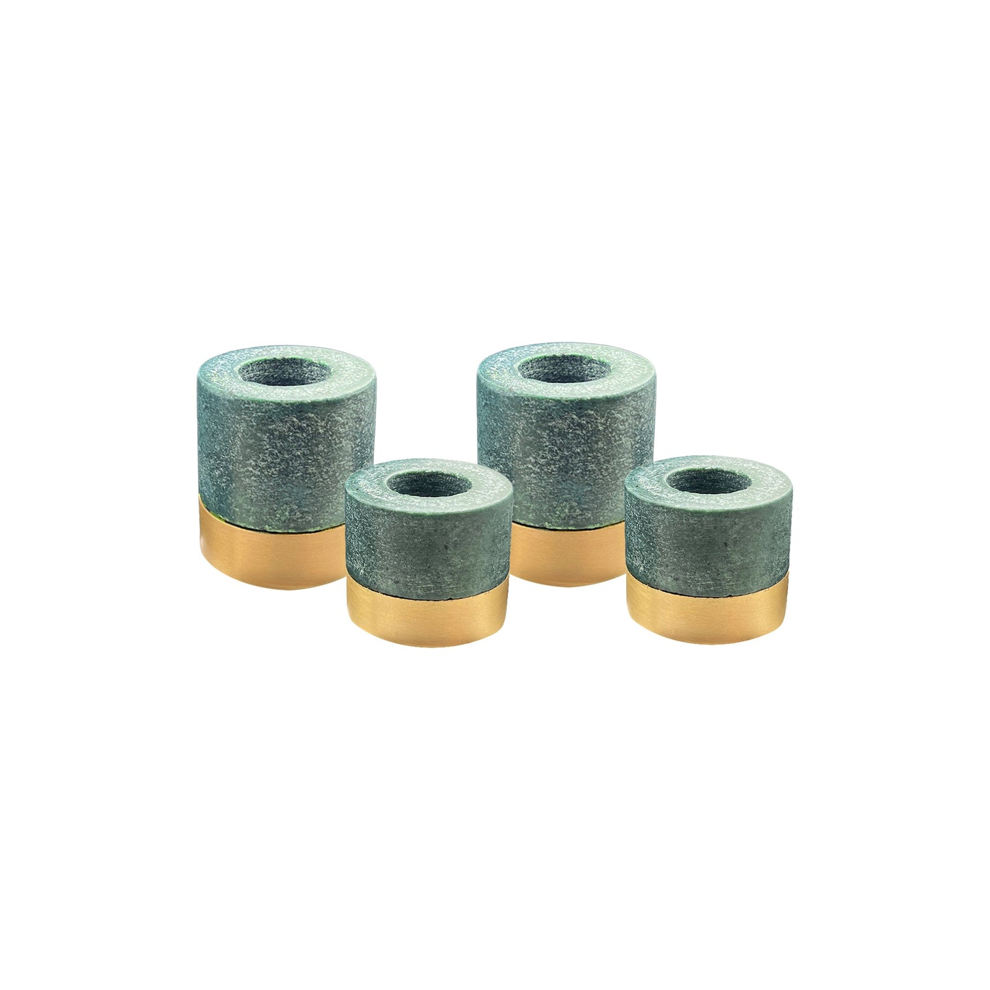 Verona Green Marble Candle Holder Set