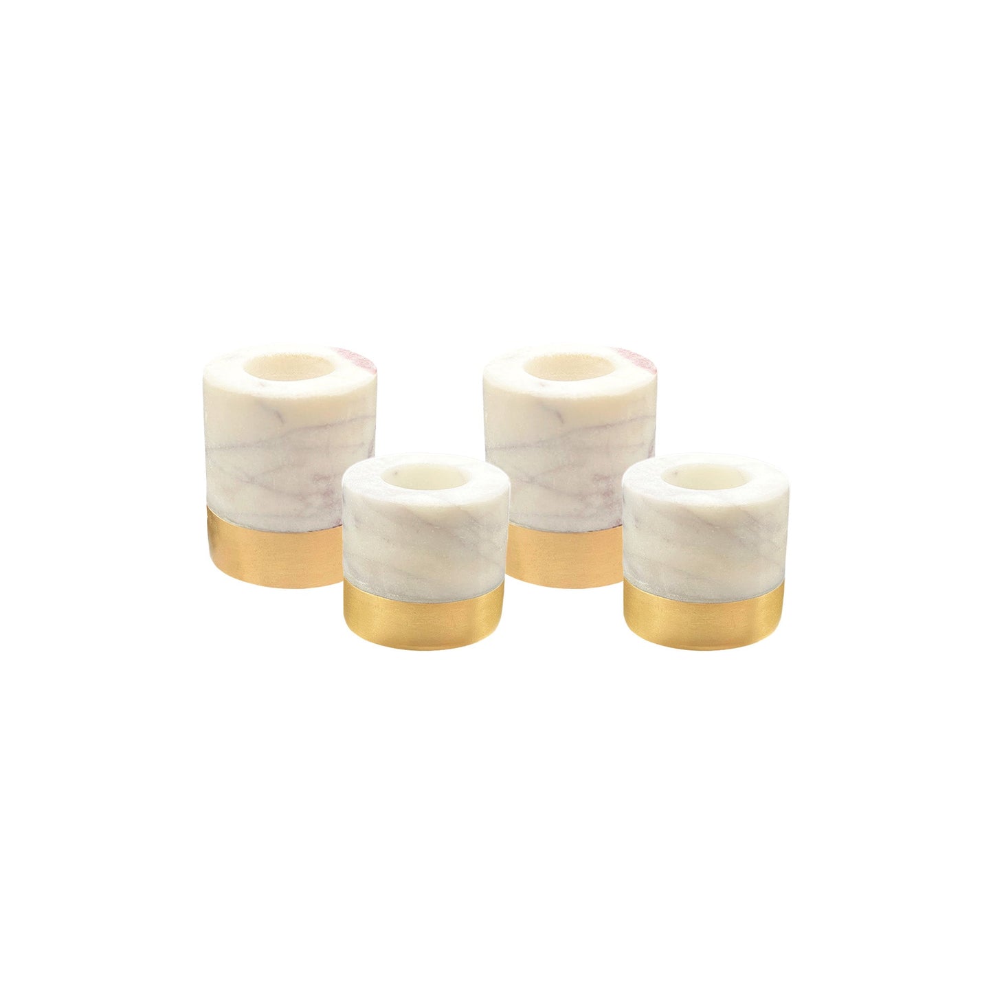 Verona White Marble Candle Holder Set
