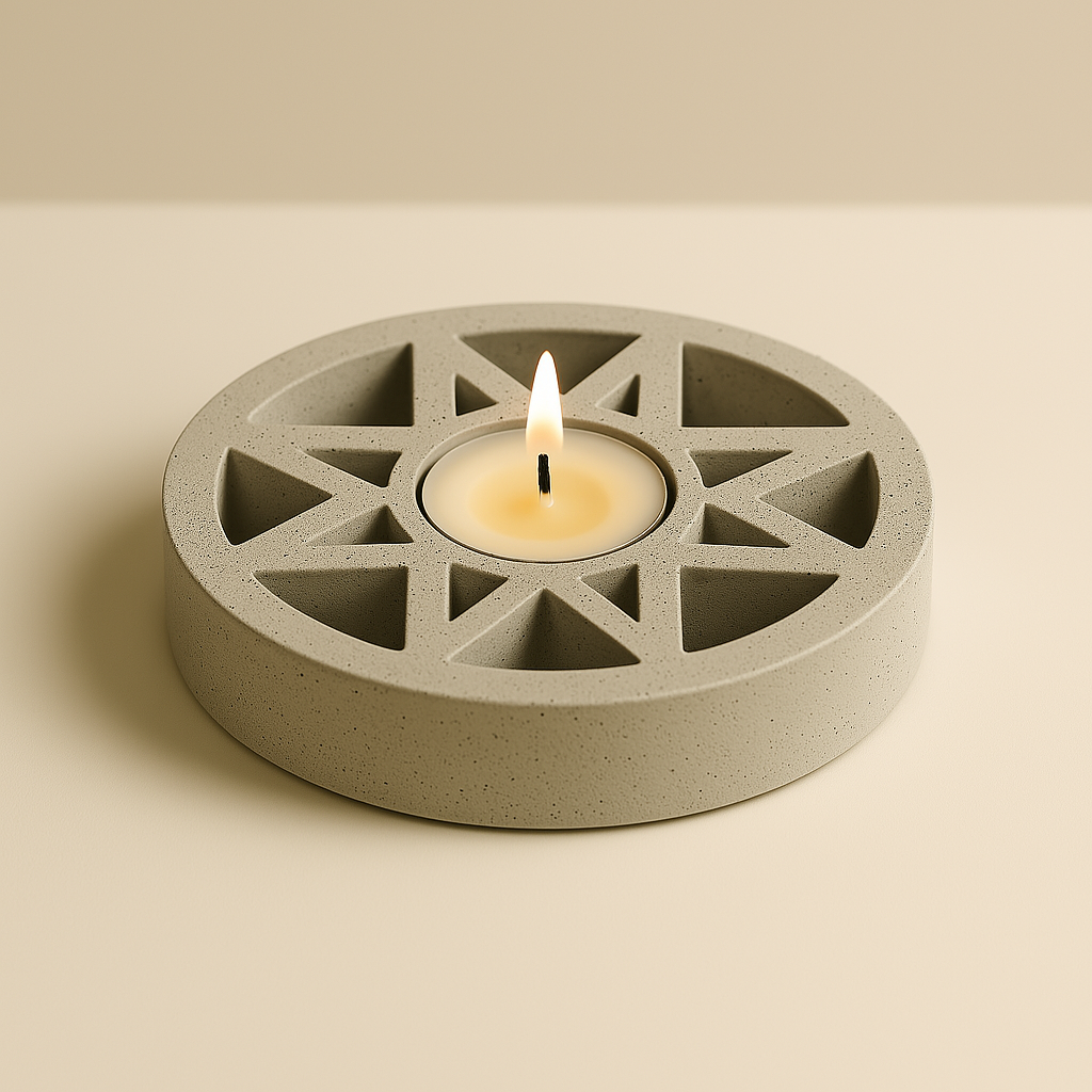 Signature candle holder by Fine Dining 4 Home, Still Light candle holder for tealight candle, architectural decor item for home
