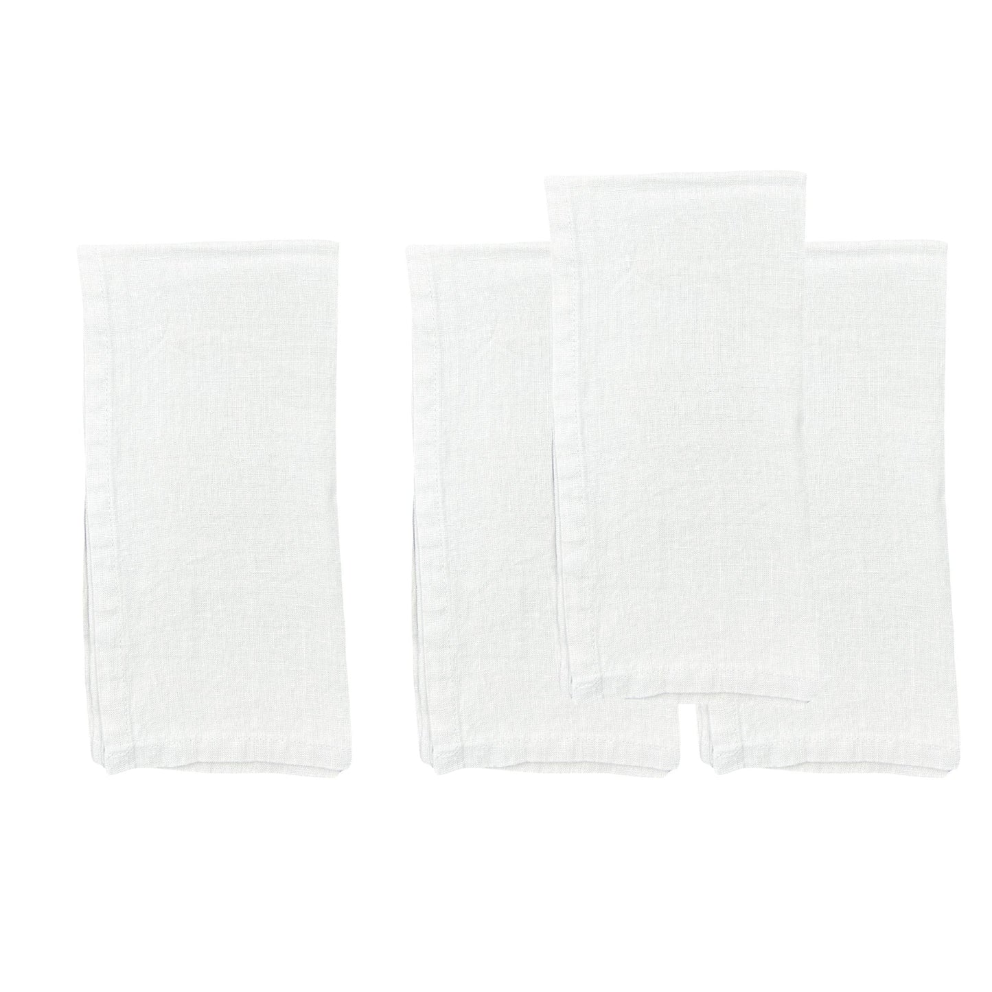 Stone Washed White Linen Napkin, Set of 4