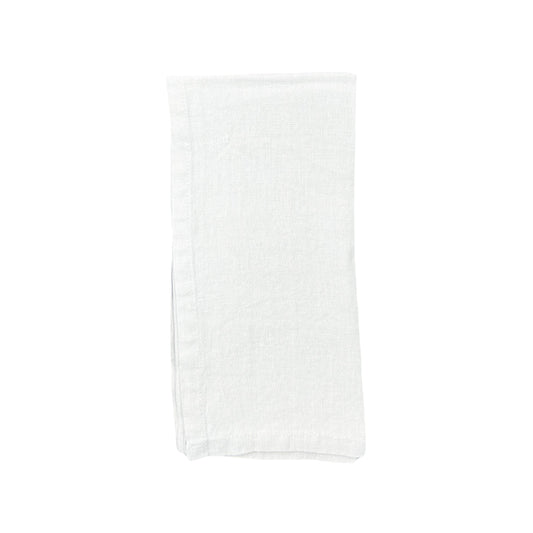Stone Washed White Linen Napkin, Set of 4