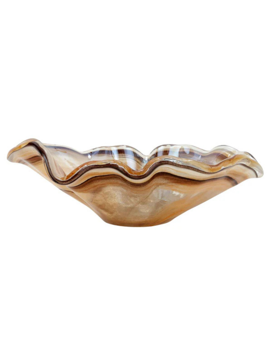 Onda Glass Tortoiseshell Large Bowl